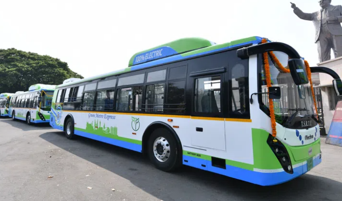 TSRTC Introduces 22 Electric Green Metro Express Buses in Hyderabad