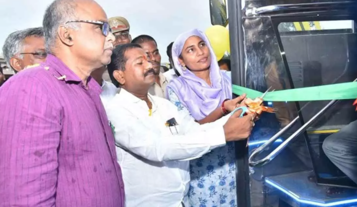 Minister Veeranjaneya Swamy Inaugurated Five New APSRTC Buses in Ongole